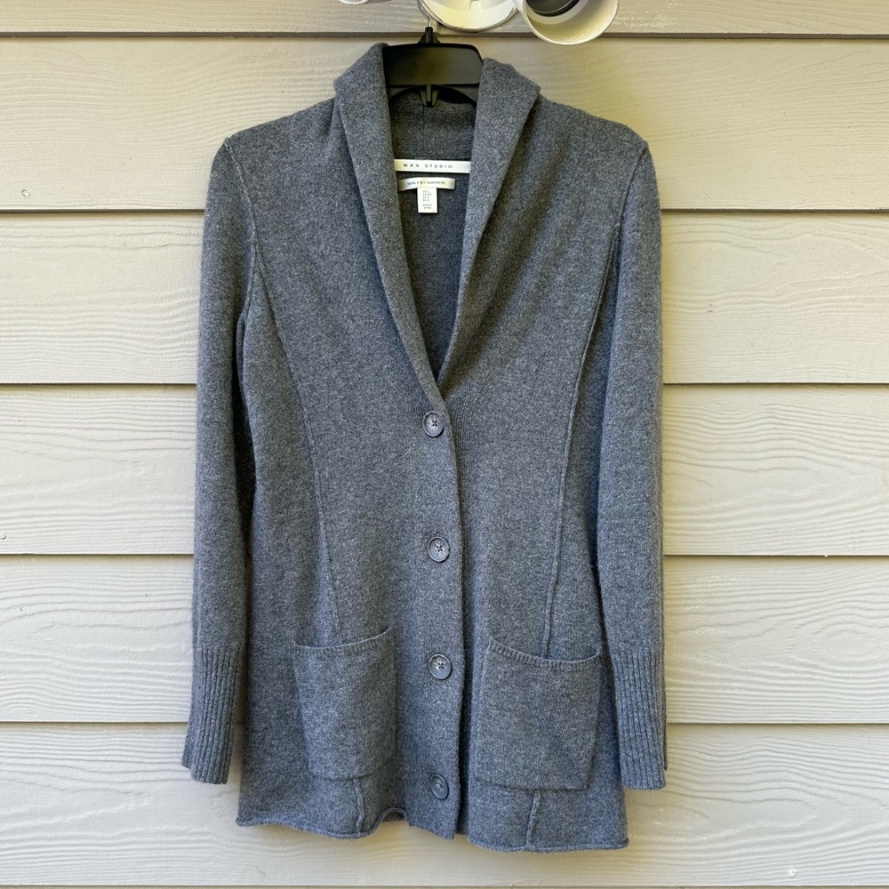 Max Studio Cashmere Long Sleeve Sweaters Cardigan